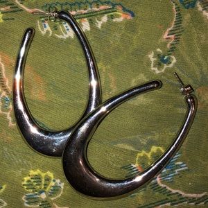 Stainless steel large oval hoops